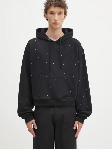 Dukserica Sky High Farm Studded hoodie s kapuljačom s aplikacijom crna
