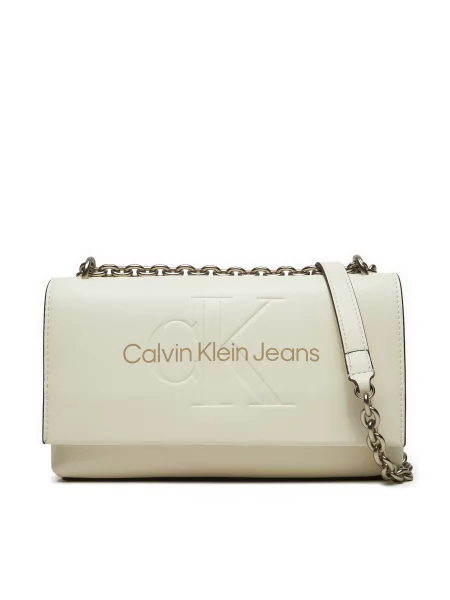 Ročna torba Calvin Klein Jeans Écru bela