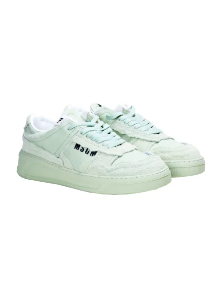 Sneakersy Msgm skórzane zielone