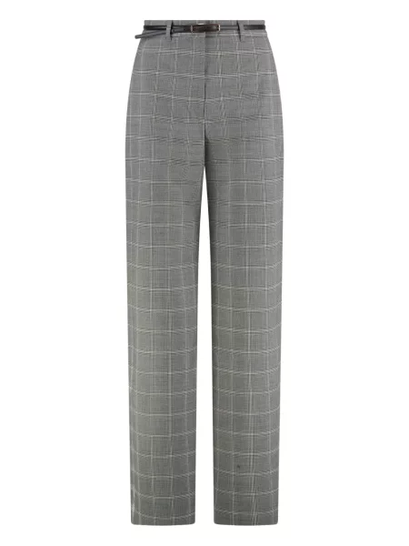 Pantaloni în carouri Max Mara în carouri gri