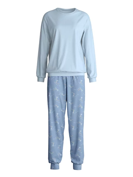 CALIDA Pijama bleumarin / deschis / galben închis albastru