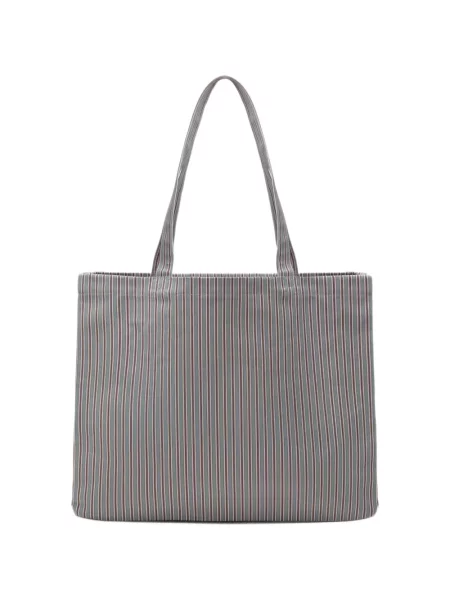 Geantă shopper A.p.c. cu dungi cu imagine gri