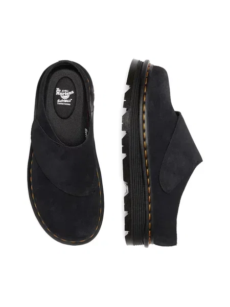 Замшеві шльопанці Dr. Martens ZebZag AnyWair Mule чорний
