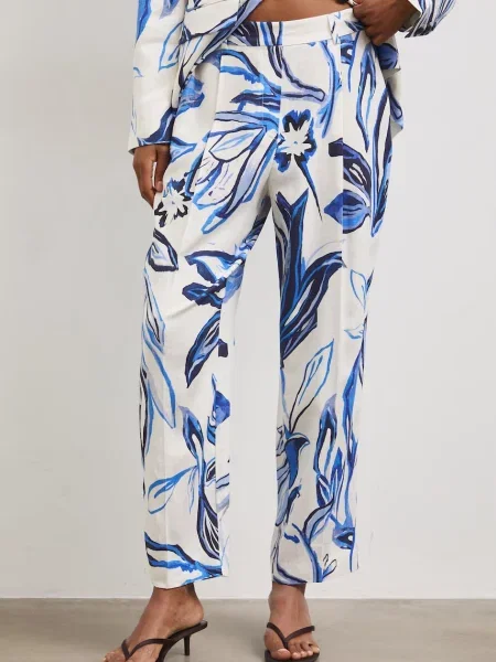 Medicine spodnie chinos z lnem beżowe