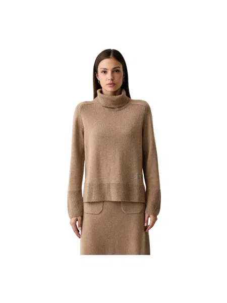Sweter z golfem Joop! beżowy