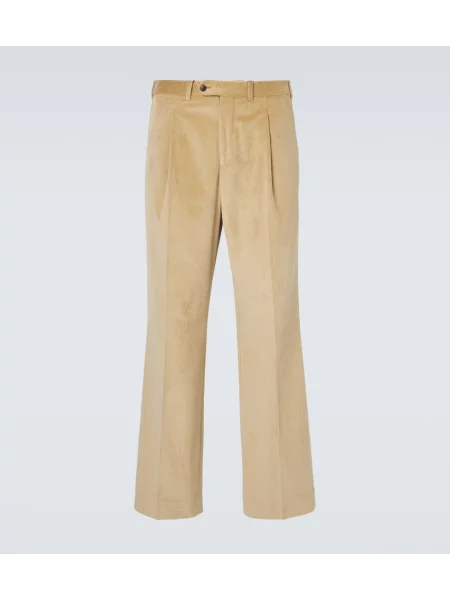 Pantaloni Saman Amel de catifea cord cu picior lat bej