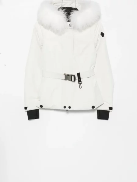 Cu centură geacă Moncler Grenoble alb