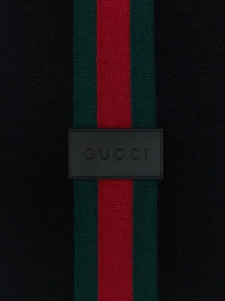 Fular Gucci cu dungi cu autograf negru