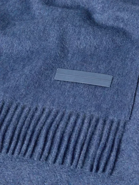 Kašmírový šál Zegna s třásněmi modrý