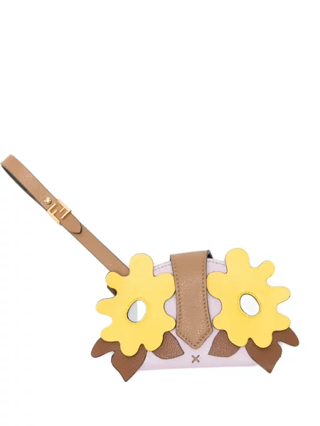 Portofel Fendi cu model floral cu aplicații violet