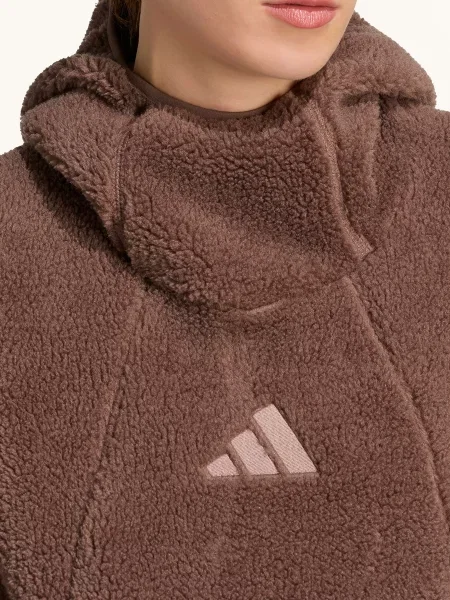 Adidas Terrex Fleecová Mikina S Kapucí Xploric Climawarm High Pile černošedá