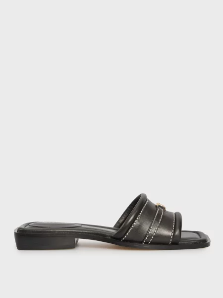 Шкіряні шльопанці Michael Kors чорні