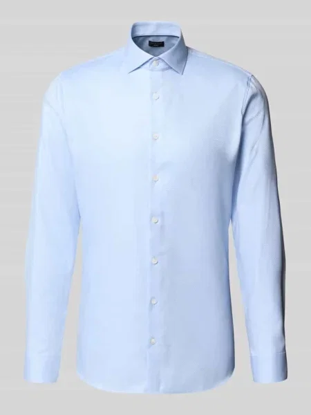 Koszula biznesowa o kroju super slim fit z kołnierzykiem typu kent model ‘Royal’ Olymp No. Six błękitna