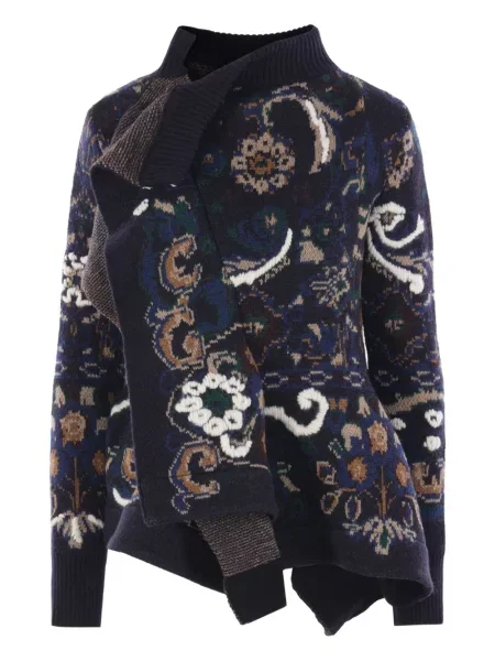 Pulover Sacai de lână cu volane negru