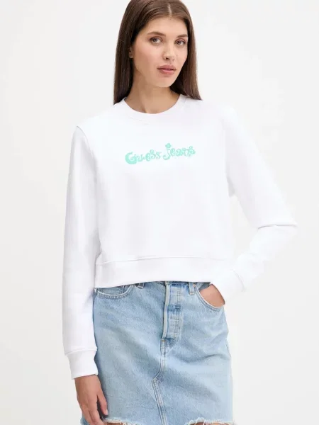 Guess Jeans bluza z nadrukiem biały
