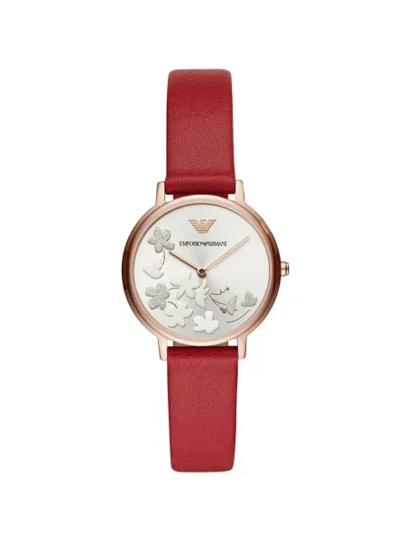 Zegarek Emporio Armani skórzany klasyczny różowy