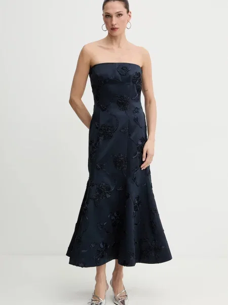 Rotate rochie bleumarin midi evazați