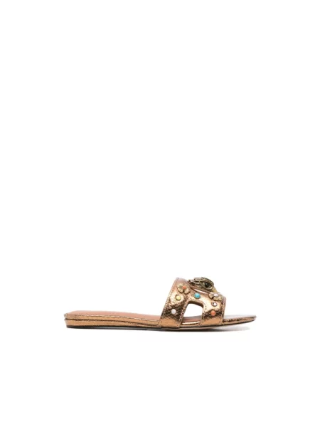 Klapki Kurt Geiger skórzane brązowe