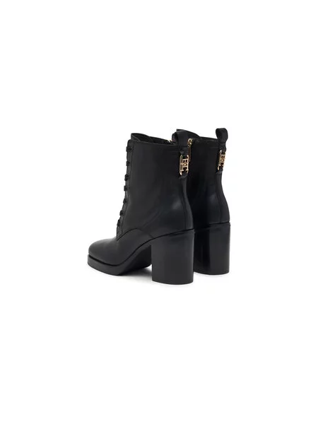 Bakancs Tommy Hilfiger Ltr Square Toe Heel Lace-Up Boot fekete