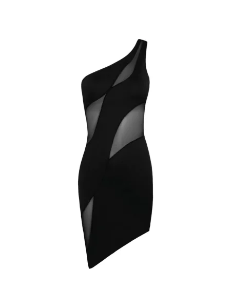 Rochie mini Ow Collection asimetrică negru