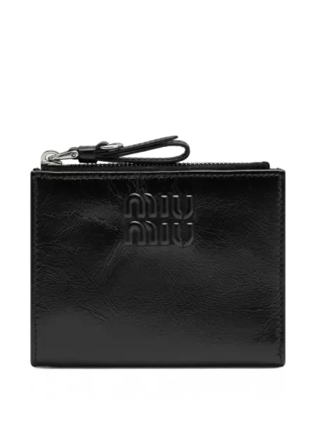 Portofel Miu Miu din piele cu autograf negru
