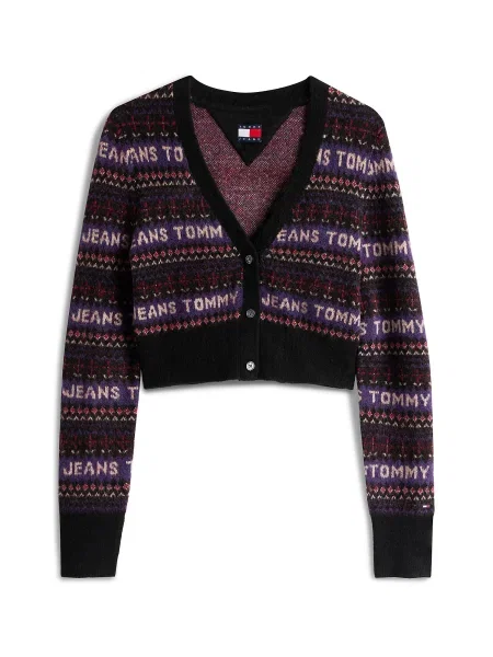 Tommy Jeans cardigan din amestec de lână negru