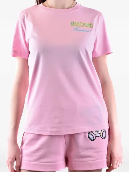 Tricou Moschino cu autograf roz