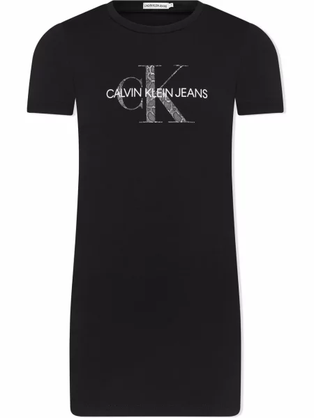 Sukienka koszulowa dziecięca Calvin Klein czarna