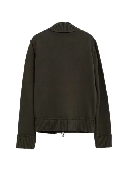 Matlasat geacă Moncler tricotate verde