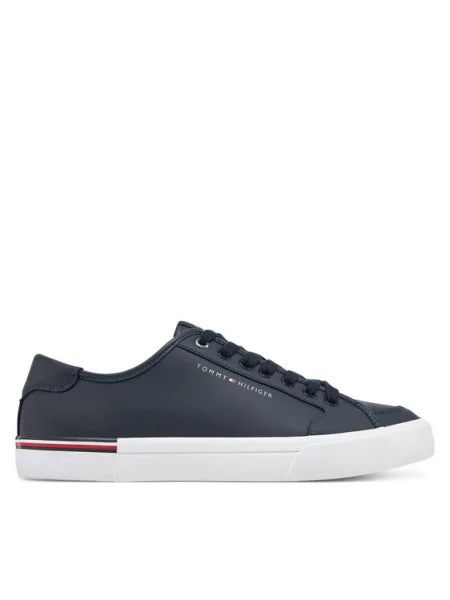 Кожени маратонки Tommy Hilfiger CORE CORPORATE VULC LEATHER тъмносиньо