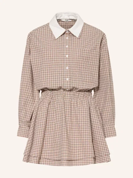 Maje Sukienka Koszulowa Z Odpinanym Kołnierzem beige czarna