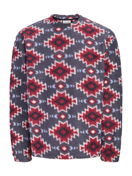 JACK & JONES Pulover JORSebastian crem / deschis / maro / roşu închis albastru