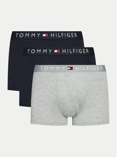 Boxerky Tommy Hilfiger Trunk 3 páry desert sky/grey heather/desert sky černé