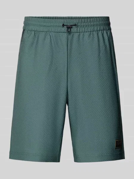 Szorty o kroju regular fit z fakturowanym wzorem Ea7 Emporio Armani zielone