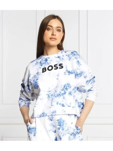 BOSS BLACK Hanorac C_Ebatika | Cropped Fit alb