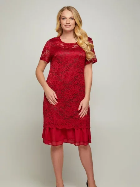 Сукня міді All Posa бордовий