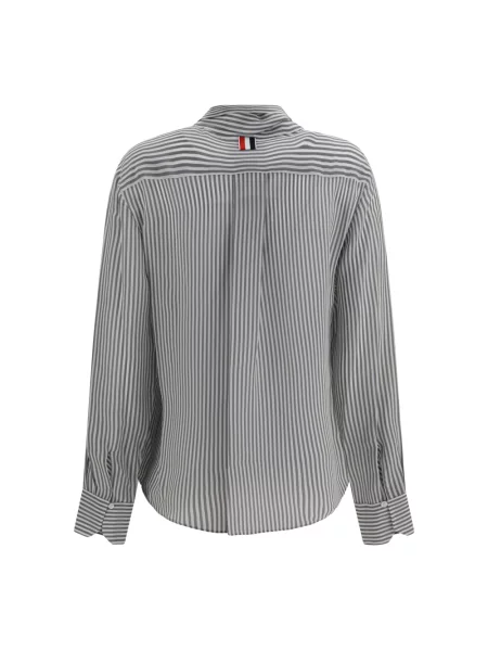 Koszula Thom Browne w paski z paskiem szara