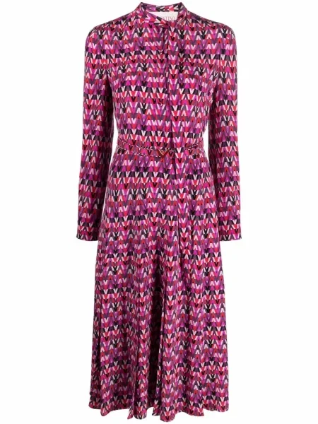 Rochie tip cămașă Valentino cu imagine roz