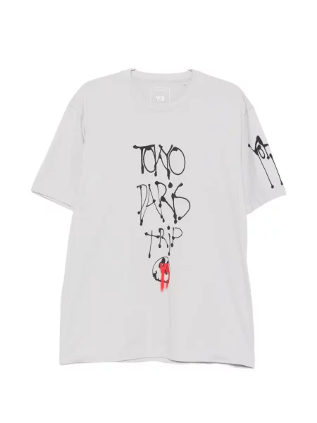 Tricou Y-3 cu decolteu rotund gri