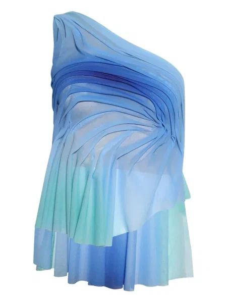 Bluzka Di Petsa gradientowa na jednym ramieniu niebieska