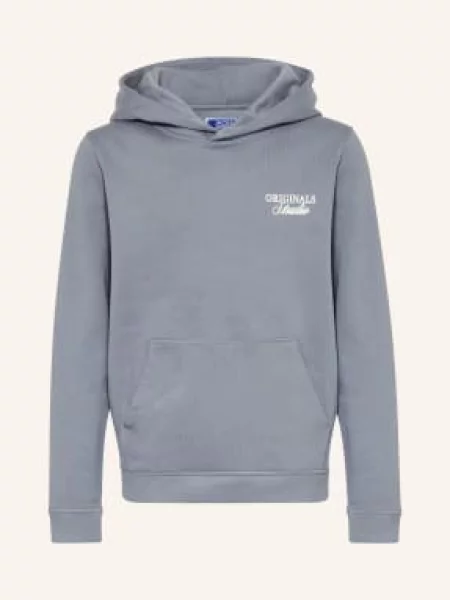 Jack&Jones Mikina S Kapucí Jornorrebro světle šedá bílá