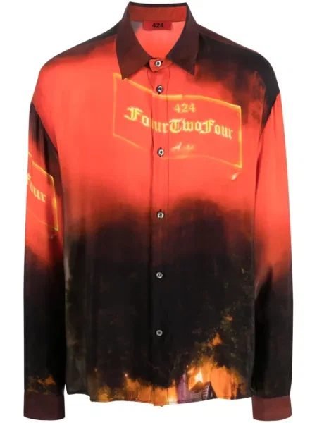 Риза 424 с принт червено