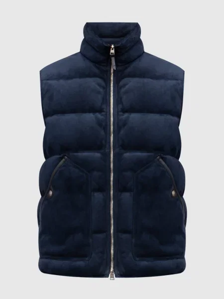 Замшевий пуховий жилет Tom Ford сині