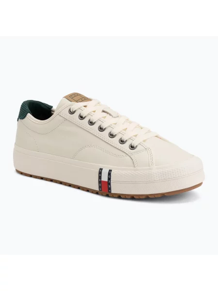 Buty Tommy Hilfiger Archive Cleat Leather ivory petal/velvet green białe