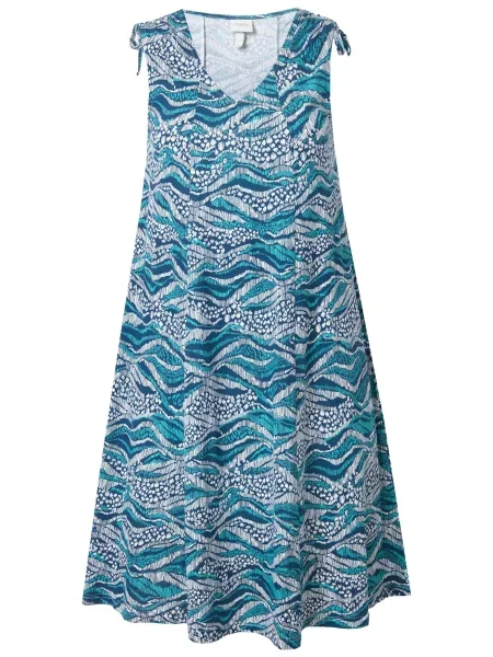 Ulla Popken Rochie albastru / verde petrol alb