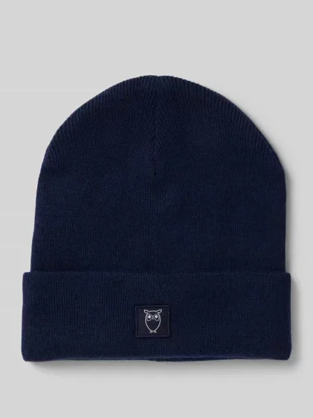 Czapka z czystej wełny model ‘Merino’ Knowledge Cotton Apparel granatowa