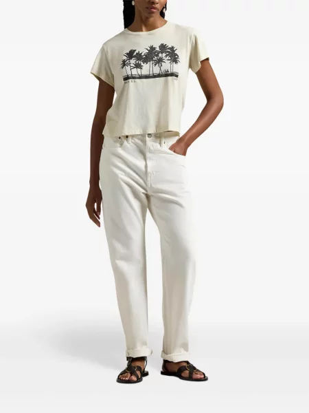 Kostiumas marškinėliai Polo Ralph Lauren satininis iki kelių balta