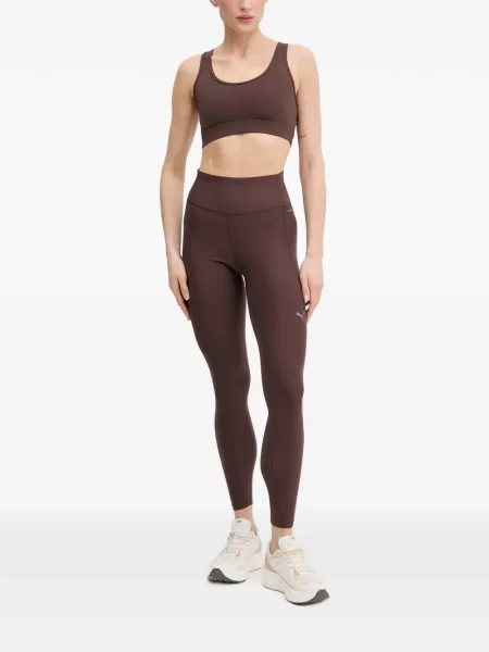 Legginsy Puma z nadrukiem brązowe