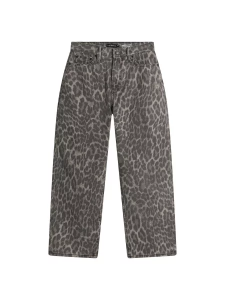 Jeansy Good American w panterkę szare