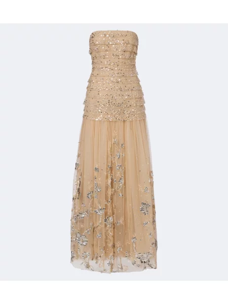 Rochie Georges Hobeika din tul bej